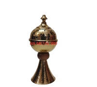 Vintage töreni tütsü brülör (Mabkhara) pirinç tütsü uzun ahşap saplı en iyi el yapımı brülör
