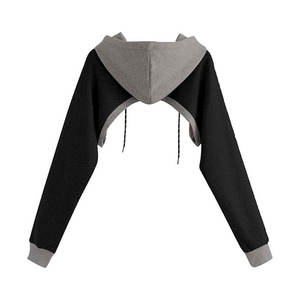 Womens Oversize Crop Drop Shoulder Hoodie Custom Print Streetwear Pullover Sweatshirt <b>Bulk</b> Factory Supplier - Product Image 5