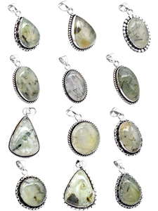 สร้อยคอทองเหลืองวินเทจของผู้หญิงดีไซน์แบบผสมอัญมณีพรีไนท์ยอดนิยมสร้อยคอจี้แฟชั่นหลากหลายแบบพลอยธรรมชาติ - Product Image 2