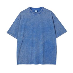 Top qualité 100% coton peigné lavage à l'acide surdimensionné rétro lavage minéral lourd casual Vintage T-Shirt pour hommes - Product Image 3