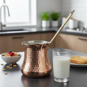 <b>Set</b> of Vintage Copper Milk Jug & Coffee <b>Pot</b> Luxury & Classic Glass Ceramic Plastic & Metal Drinkware for <b>Tea</b> & Turkish Coffee - Product Image 6