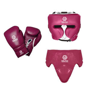 Conjunto Profesional de Boxeo en Cuero con Guantes, Protector de Cabeza y Protector Inguinal - Ecológico y Transpirable para Entrenamiento y Competición - Product Image 1