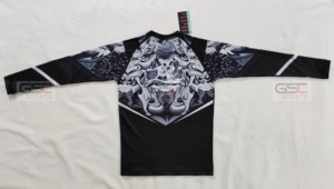 เสื้อรัดกล้ามเนื้อสำหรับศิลปะการต่อสู้ แบบสั่งทำพิเศษ คุณภาพสูง พิมพ์ลายด้วยความร้อน UPF50+ ผ้ายืดสแปนเด็กซ์/โพลีเอสเตอร์ แขนยาว ราคาประหยัด - Product Image 3