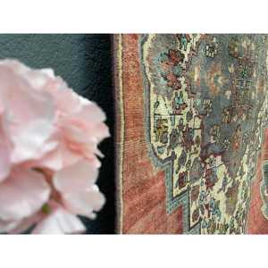 Turkish Vintage Area Rug 4.5x7.5 ft, <b>Red</b> Ombr Rug <b>Wool</b> - Product Image 4