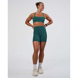 Shorts Fusion de cintura ultra alta de 6 pulgadas para mujer con bolsillos - Verde azulado transformador - Product Image 1