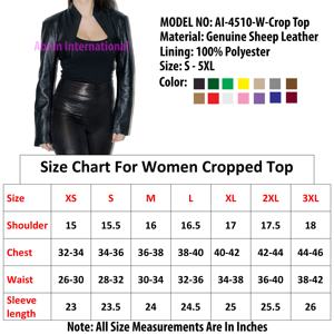 แจ็คเก็ตระบายอากาศหนังแกะสำหรับผู้หญิงเสื้อครอปแบบตั้งได้สำหรับฤดูใบไม้ร่วง - Product Image 5