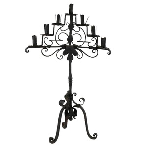 Bougie suspendue lustre en fer forgé décor de plafond bougeoir cinq têtes pilier décoratif bougeoir - Product Image 1