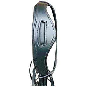 Bridon de cheval anatomique en cuir verni noir de qualité supérieure, personnalisable, avec couronne rembourrée douce, muserolle réglable, fait main, anglais - Product Image 2