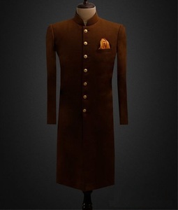 High Quality Wedding Velvet Indo-Western Sherwani Kurta Islamic Clothing Muslim Dress With Suits for Men - Product Image 1