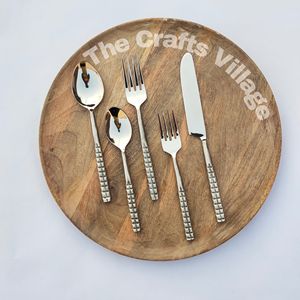 Gold Brass Cutlery <b>Set</b> With Hammered Design Handle <b>Dinnerware</b> <b>Set</b> <b>For</b> Kitchenware Usage Item - Product Image 5