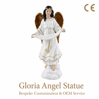 Statue d'ange Gloria en résine personnalisée, figurine religieuse peinte à la main, cadeau d'affaires pour Pâques, souvenir de mariage de Noël, décoration