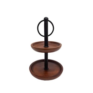 Présentoir à gâteau en bois de forme ronde au design attrayant Finitions naturelles pour présentoir de fête d'anniversaire de mariage en vrac personnalisé - Product Image 6