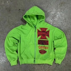 Vêtements décontractés d'hiver Nouvelle arrivée Sweat à capuche surdimensionné avec fermeture éclair Sweatshirts à capuche écologiques avec logo personnalisé et sérigraphie - Product Image 5