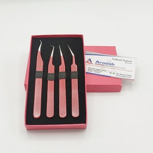 Juego de Pinzas para Extensión de Pestañas de Acero Inoxidable de Alta Calidad Profesional con Brillo Rojo, Agarre Perfecto, Punta Suave, Logotipo Personalizado - Product Image 5