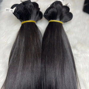 Cheveux humains Bonestraight de qualité Remy, non traités, cuticules alignées, trame vierge, cheveux lisses et bouclés, meilleure trame simple - Product Image 1