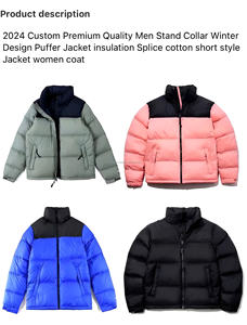 2025 Unisexthe North Custom Puffer Jacket Chaqueta de plumón de algodón con cara de mujer Chaquetas transpirables para hombres - Product Image 6