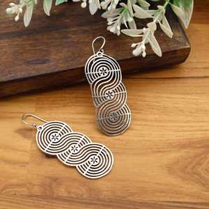 Moderno Retro Art Deco geométrico espiral pendientes colgantes oro plata ligero declaración joyería regalo perfecto - Product Image 1