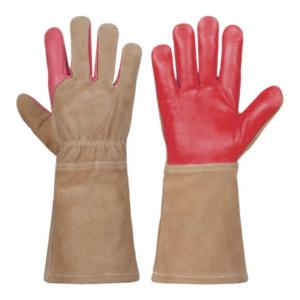 Gants de soudage TIG en gros, respirants, écologiques, à manches longues, avec poignets ajustables, en cuir de chèvre et de vachette de qualité supérieure, durables et sécuritaires - Product Image 5
