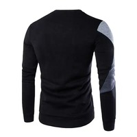 Sweat-shirt à col rond pour homme, coupe ajustée, patchwork, manches longues, pull décontracté, automne