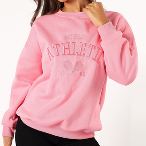 Nouveauté Streetwear gaufré personnalisé pull brodé en polaire col rond surdimensionné pour femmes sweat-shirt à imprimé bouffant - Product Image 3