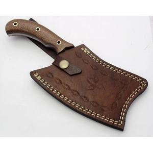 มีดเชฟทำมือขนาด 9 นิ้ว เหล็กดามัสกัส พร้อมปลอกหนังสุดพิเศษ ด้ามจับสวยงาม ปรับแต่งได้ - Product Image 4