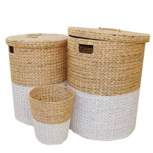 Handwoven Natural Water Hyacinth Laundry Basket <b>Storage</b> Dirty <b>Clothes</b> Basket Water Hyacinth <b>Storage</b> Basket <b>For</b> Your Home - Product Image 1