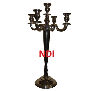 เชิงเทียนโลหะ 5 แขน ดีไซน์หรูหรา พร้อมการตกแต่งตามสั่ง สำหรับงานแต่งงาน โรงแรม ของตกแต่งโต๊ะ - Product Image 1