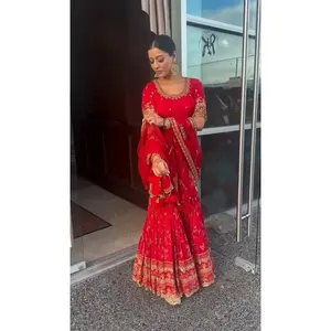 Conjunto de Top y Sharara Palazzo para Mujer de Diseñador con Dupatta Incluida - Product Image 4