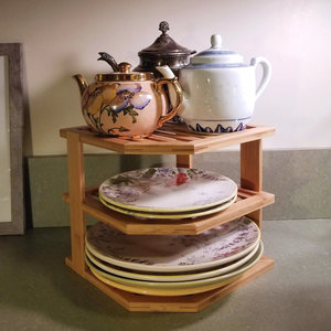 Estante de esquina de bambú de 3 niveles para muebles de cocina - Product Image 6