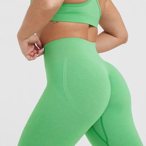 Mallas de Yoga de cintura alta para mujer de suministro de fábrica sin costura frontal, pantalones cortos transpirables ligeros y suaves para correr - Product Image 6