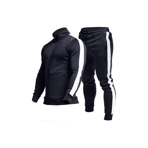 TEZO Survêtements actifs décontractés pour hommes, jogging de sport à fermeture éclair complète, ensembles de survêtements de course athlétique 2 pièces avec fermeture éclair - Product Image 4