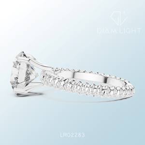 Bague solitaire blanche de qualité supérieure, taille ronde, clarté VS+, couleur F, certifiée IGI, sur mesure, bijoux fins, pièce unique - Product Image 2