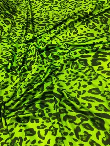 Tái Chế Màu Xanh Lá Cây Cheetah Động Vật In Tái Chế Căng Dệt Kim Sợi Dọc Chống-Thuốc Sheer Lót Vải Cho Đồ Bơi - Product Image 3