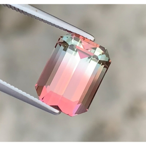 Tourmaline bicolore 4,98 CT, taille excellente, pierre naturelle d'Afghanistan. - Product Image 1