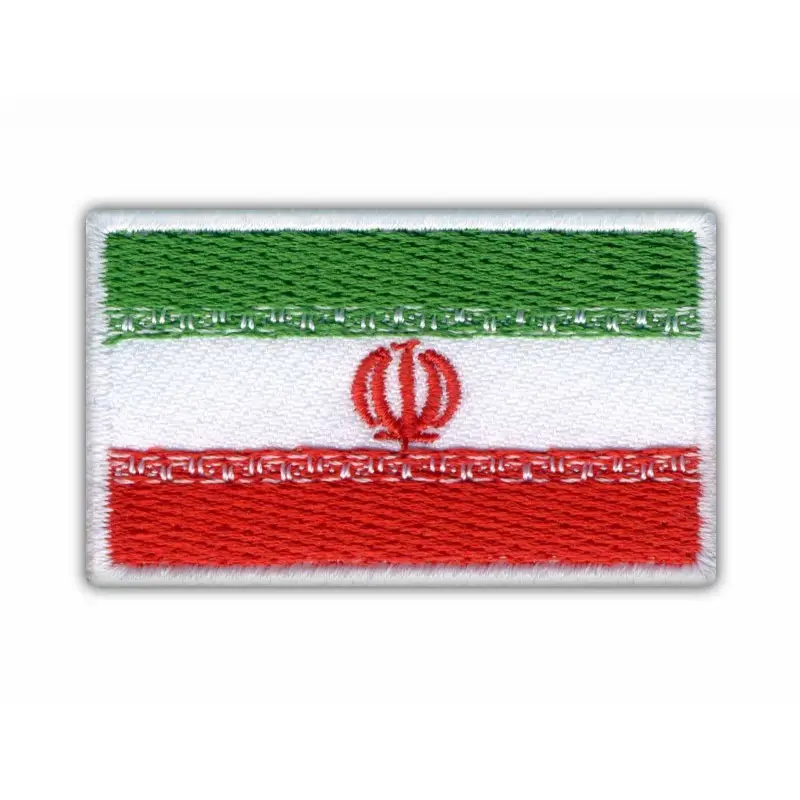 Drapeau national du pays iranien fer à coudre sur patch brodé, patch drapeau iranien brodé patch haut de gamme drapeau iranien