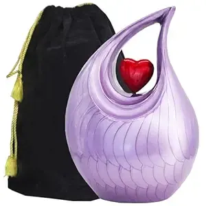 Unique Creative Purple Teardrop Small Red Heart of Love Urn Urnas de cremación para cenizas humanas para funeral - Product Image 4