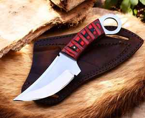 Cuchillo de Hoja Fija Hecho a Mano con Funda para Supervivencia al Aire Libre, Camping, Pesca, Caza, Cuchillos de Acero con Alto Contenido de Carbono con Funda - Product Image 1