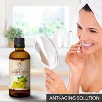 Huile de pépins de raisin 100ml Aromatika Vitis Vinifera Huile végétale raffinée pour massage anti-cellulite, soins du corps et des cheveux