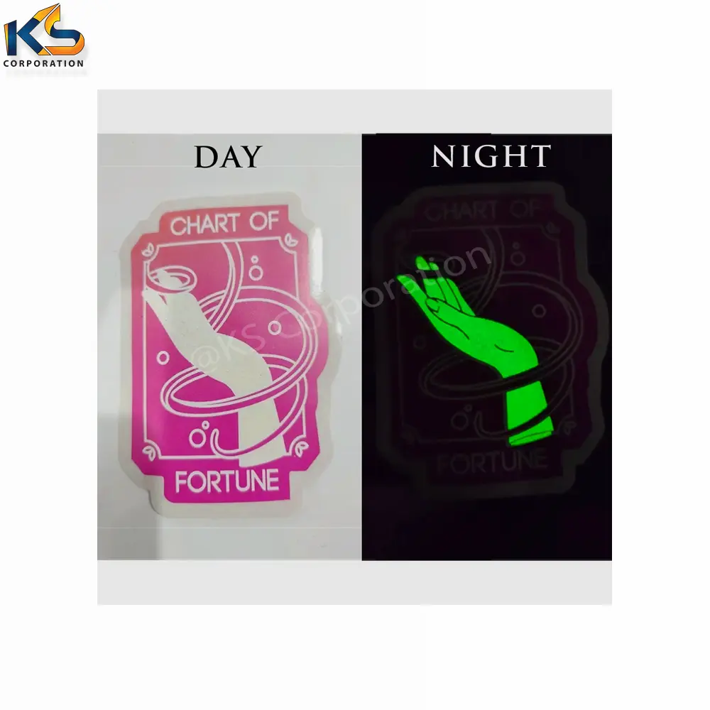 Custom Luminous Sticker Die Cut Vinyl Label Waterproof Glow At The Dark Sticker Nigh Reflective Stickers