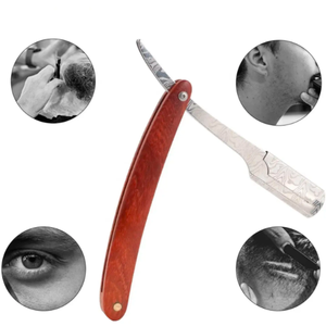 Navaja de Afeitar Manual de Acero Inoxidable con Mango de Madera de Alta Calidad para Hombres, Barberos, Afeitado y Depilación Corporal, Ecológica - Product Image 4