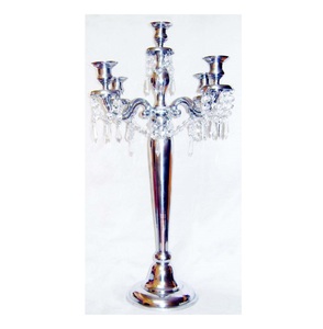 Bougeoir plaqué argent en vente Bougeoir design personnalisé pour décor 5 bras candélabre pièce maîtresse de mariage accrocheur - Product Image 2