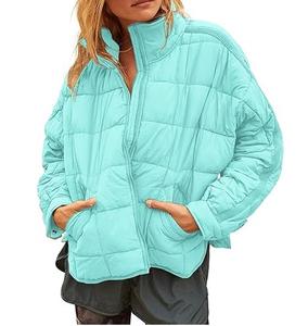 Chaquetas acolchadas de alta calidad para invierno y otoño, chaquetas acolchadas con cremallera de burbujas para mujer, chaquetas acolchadas transpirables elegantes de talla grande - Product Image 2