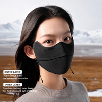 Masque facial léger et chaud en nylon Meiyang, couche intérieure en tissu hydratant, protection UV UPF50+, anti-buée, avec fil nasal, masque coréen