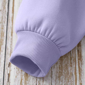 Coupe ample côtelé col rond 80% coton 20% polyester polaire côtelé poignets et ourlet pêche Schnaps femmes sweat - Product Image 4