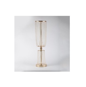 Soporte alto de flores de cristal plateado moderno para Decoración de mesa de boda, candelabro de cristal de aluminio, pieza central Led para boda de carretera - Product Image 4