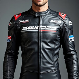 Traje de moto de cuero de carreras | Malik Raza | Armadura CE Compatible - Product Image 5