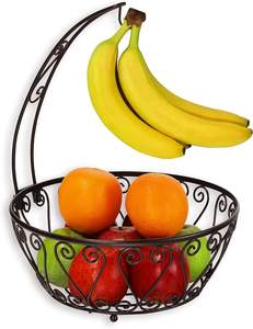 Fabricante de cuencos de cesta de frutas con colgador de árbol de plátano bronce precio bajo Metal hierro creativo alambre organizador de frutas vegetales - Product Image 2