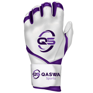 Guantes de bateo de béisbol y softbol de cuero blanco y morado transpirables personalizados de fabricante al por mayor para adultos - Product Image 4