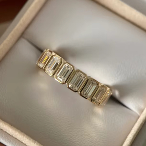 Silver Classic Women's Engagement Wedding <b>Ring</b> 3 Carat Emerald Cut Moissanite IGI Certified <b>Resizable</b> Party - Product Image 1