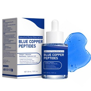 Blue Copper Peptides Bakuchiol Plump Glow <b>Serum</b> 30mL <b>Face</b> Firming <b>Serum</b> With Collagen Adenosine Niacinamide Hyaluronic Acid - Product Image 1